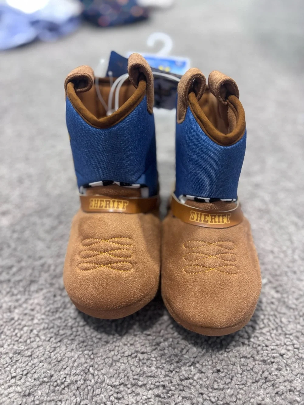 Toy Story Woody Kids Brown and Blue Pull-On Slippers